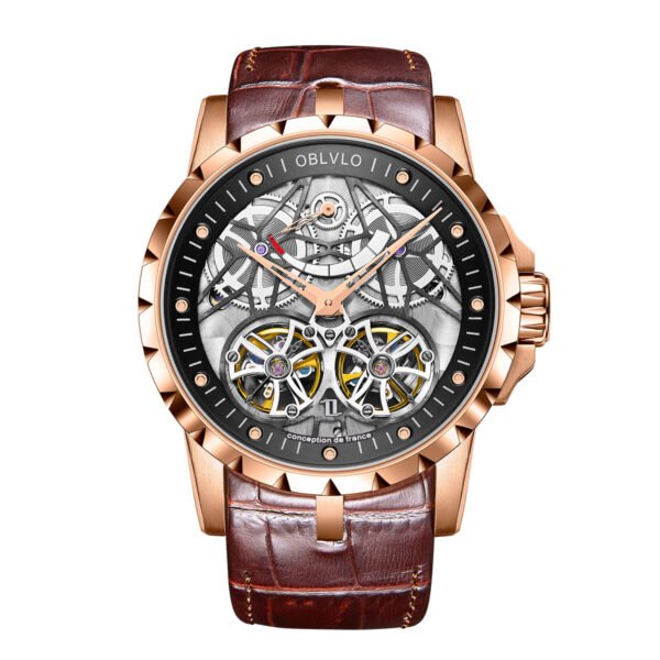 Knight Double Flywheel Kinetic Men’s Mechanical Watch RM-E-PBW
